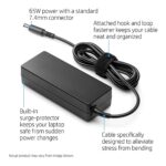 HP W7Q01AA#ACJ 65W 3-Pin Power Adapter (Black)(With Power Cable) - Image 2