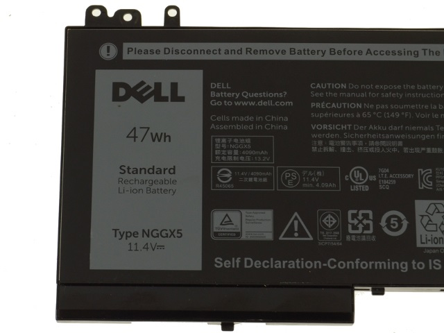 Dell NGGX5 Battery 47 Whr 11.4 V for Latitude E5270 E5250 Replaces 954 DF JY8 DF
