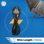 Laptop Power Cable Cord (1 Meter) - 3 Pin Indian Plug - Image 3